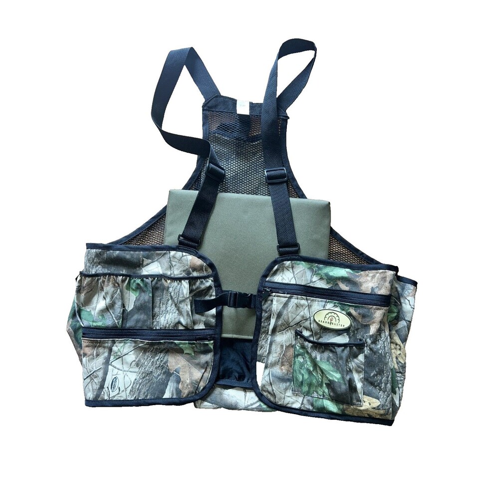 USA Made 2Deceive Turkey Vest Mossy Camo Seat Pad Back Pad Clean Game Pouch